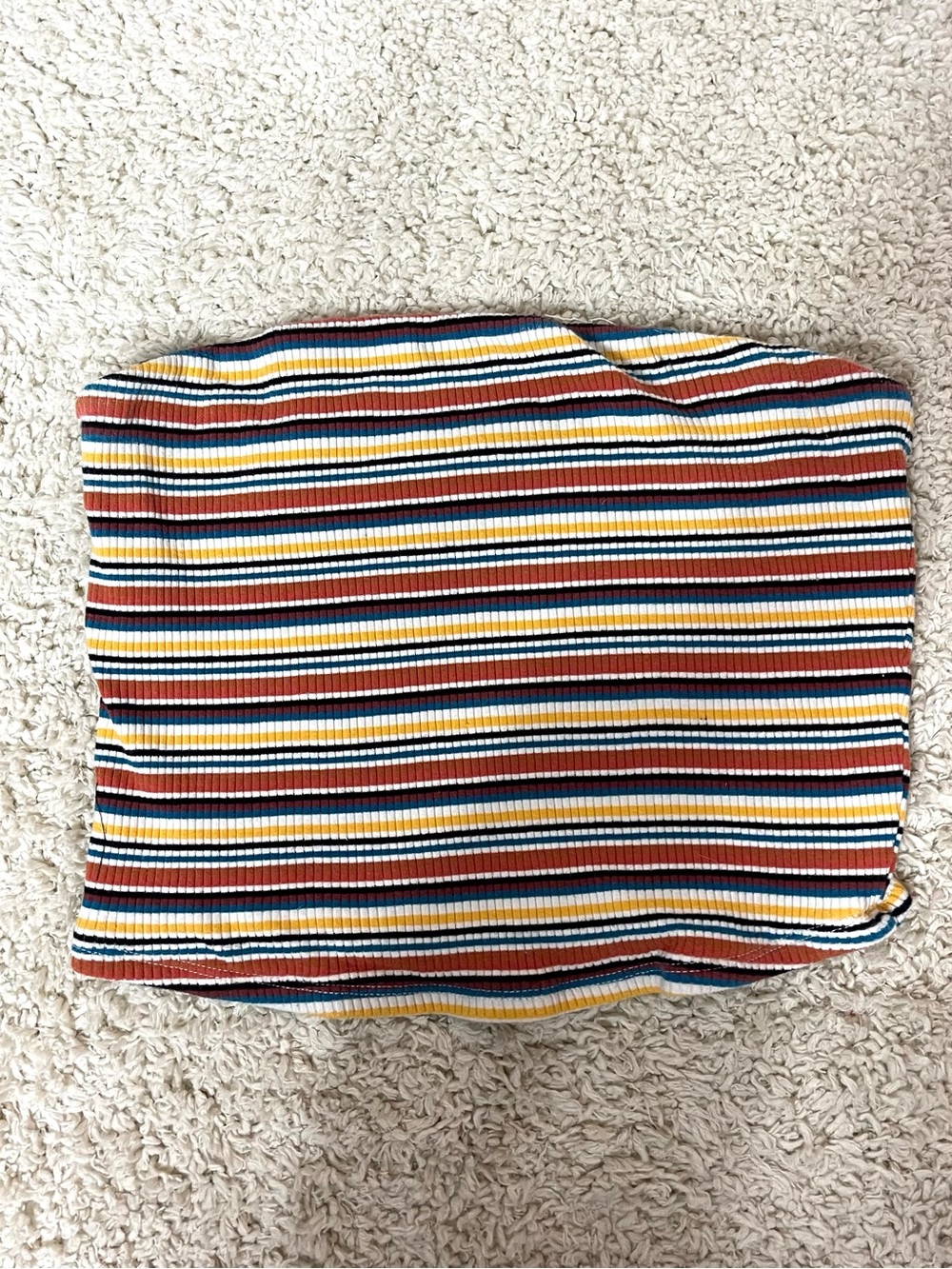 Garage Multicolor Striped Ribbed Top - Blue, Yellow, Red, White, Black